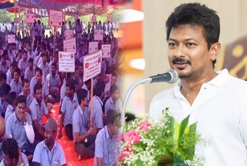 சாம்சங் விவகாரம்: தொழிற்சங்கம் அமைக்க முடியாததற்கு இதுதான் காரணம்? - உதயநிதி பதில் சாம்சங் விவகாரம்: தொழிற்சங்கம் அமைக்க முடியாததற்கு இதுதான் காரணம்? – உதயநிதி பதில்