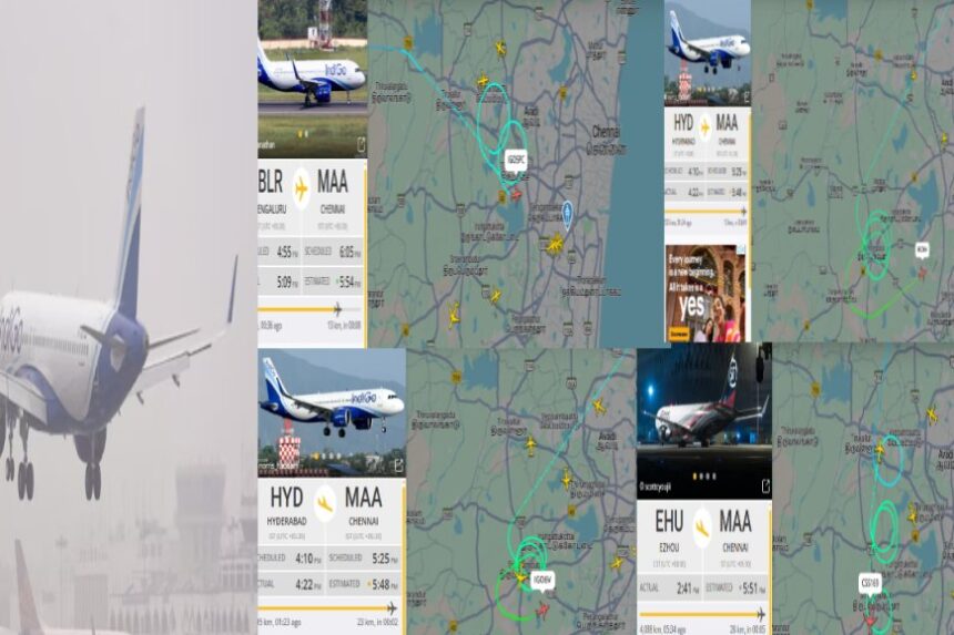 சென்னையில் கனமழை.. தரையிறங்குவதில் சிக்கல்.. வானில் வட்டமடிக்கும் விமானங்கள்..!