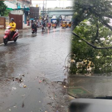 சென்னையில் கொட்டித்தீர்த்த மழை- சாலைகள் பெருக்கெடுத்து ஓடிய மழைநீர்