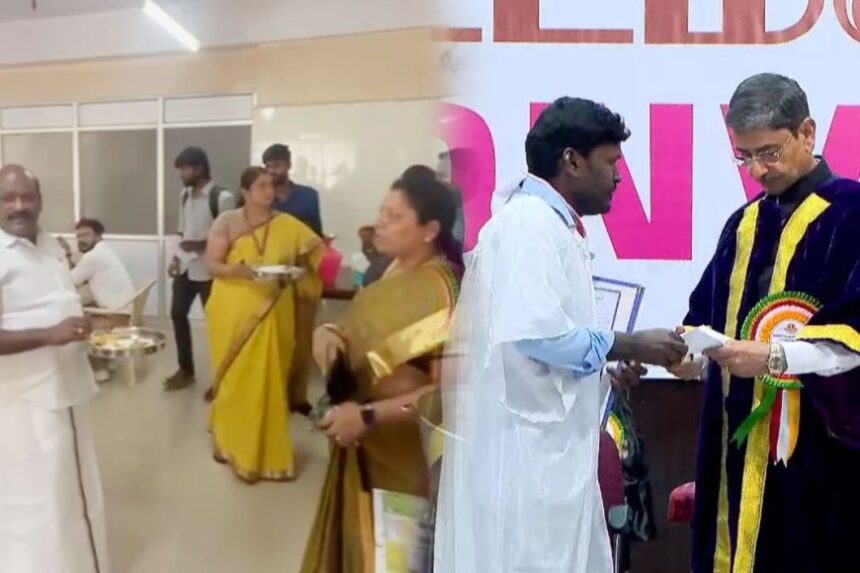 பட்டமளிப்பு விழாவில் ஆளுநரிடம் மனு- விடுதியை ஆய்வு செய்த அமைச்சர்