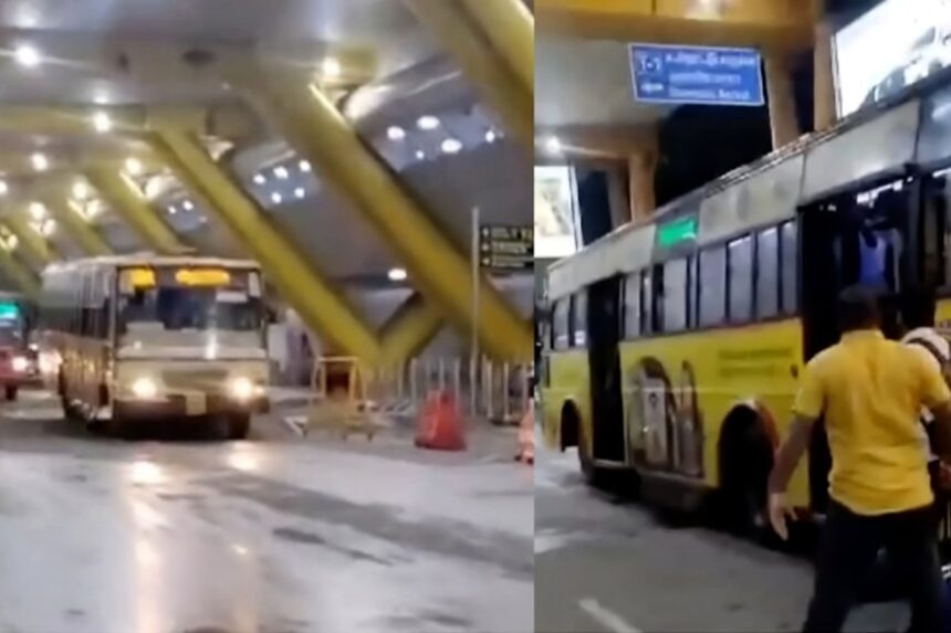 விட்றா ஏர்போட்டுக்கு பஸ்-அ..டாக்சி கிடைக்காமல் தவித்த பயணிகள்.. பிக்-அப் செய்ய விரைந்த அரசு பேருந்து