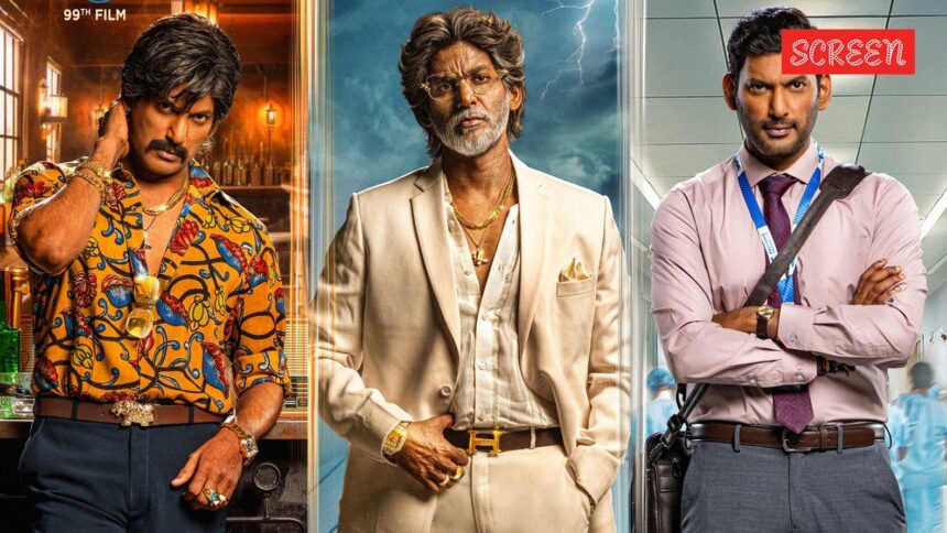 Vishal shares first look poster for Magudam, reveals his 3 distinct looks