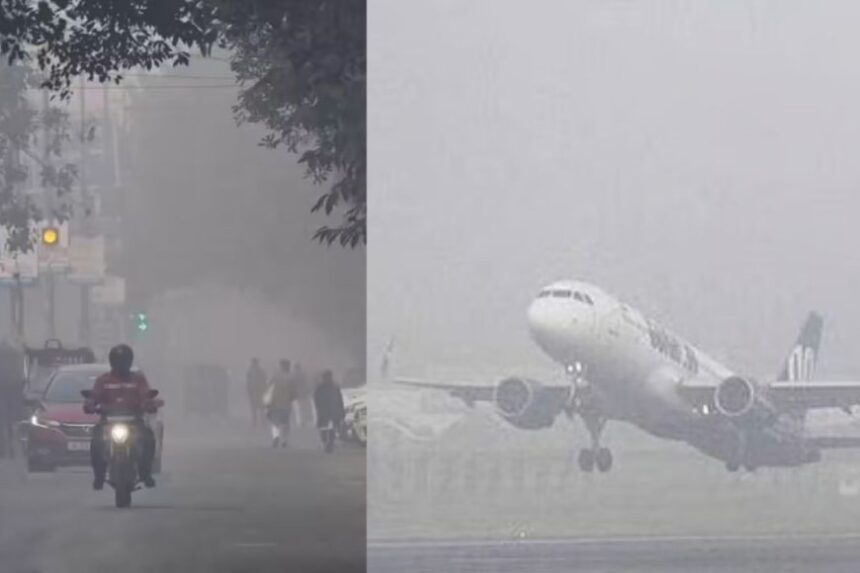 கடும் பனிமூட்டம் : விமான சேவை பாதிப்பு பயணிகள் கடும் அவதி