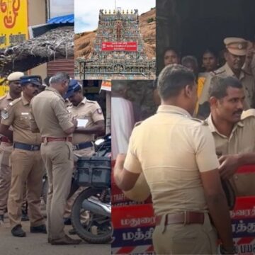 திருப்பரங்குன்றம் மலைக்கு செல்ல தடை : பாதுகாப்பு பணியில் 1500 போலீசார் குவிப்பு