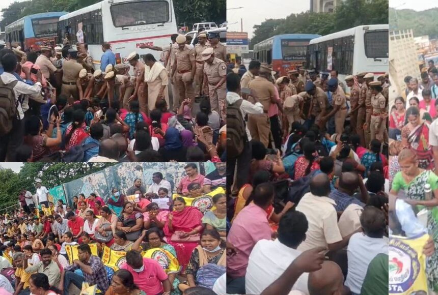 16 வது நாளாக இடை நிலை ஆசிரியர்கள் போராட்டம்; வலுக்கட்டாயமாக கைது செய்த போலீசார் 16 வது நாளாக இடை நிலை ஆசிரியர்கள் போராட்டம்; வலுக்கட்டாயமாக கைது செய்த போலீசார்