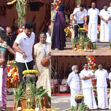 தலைமை செயலகத்தில் பொங்கல் விழா: வேட்டி, சட்டை உடன் முதல்வர் ஸ்டாலின் பங்கேற்பு 