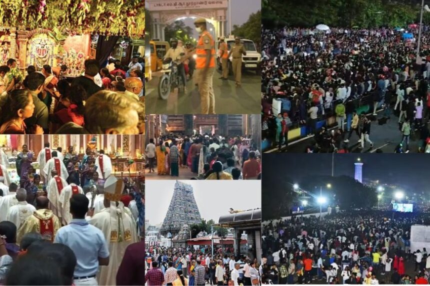 புத்தாண்டு கொண்டாட்டம்: பட்டாசு வெடித்து, கேக் வெட்டி உற்சாகம்