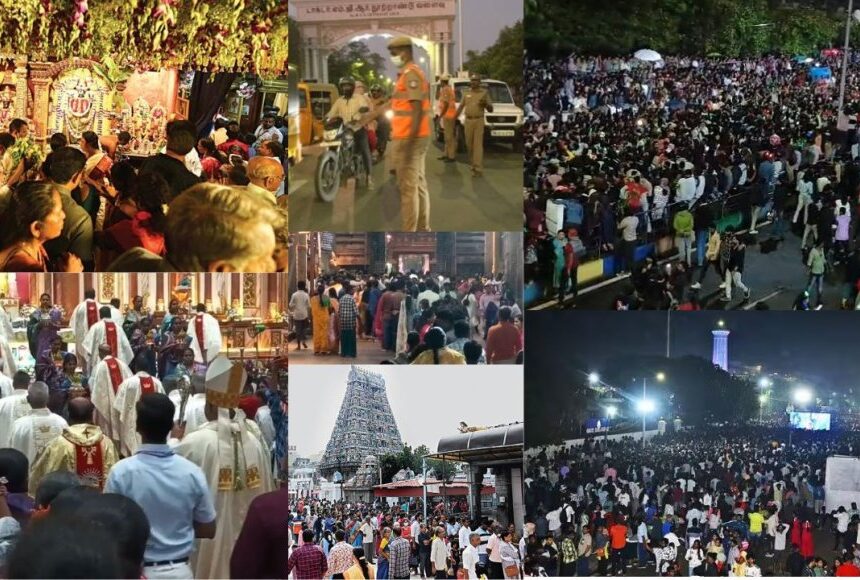 புத்தாண்டு கொண்டாட்டம்: பட்டாசு வெடித்து, கேக் வெட்டி உற்சாகம்