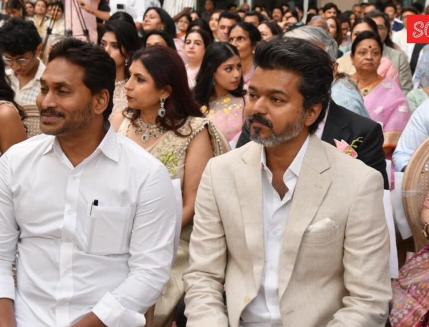 Amid Jana Nayagan row, Vijay shares stage with MK Stalin and YS Jaganmohan Reddy at Chennai wedding Amid Jana Nayagan row, Vijay shares stage with MK Stalin and YS Jaganmohan Reddy at Chennai wedding