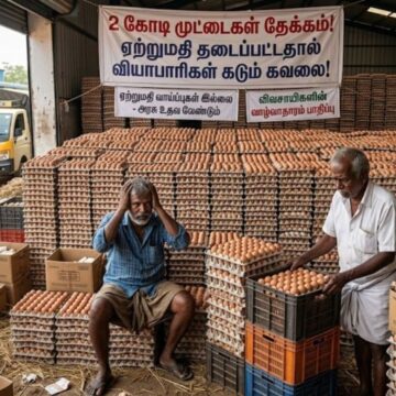 இஸ்ரேல்-ஈரான் போர் எதிரொலி, நாமக்கலில் 2 கோடி முட்டைகள் தேக்கம் : வியாபாரிகள் குமுறல் இஸ்ரேல்-ஈரான் போர் எதிரொலி, நாமக்கலில் 2 கோடி முட்டைகள் தேக்கம் : வியாபாரிகள் குமுறல்