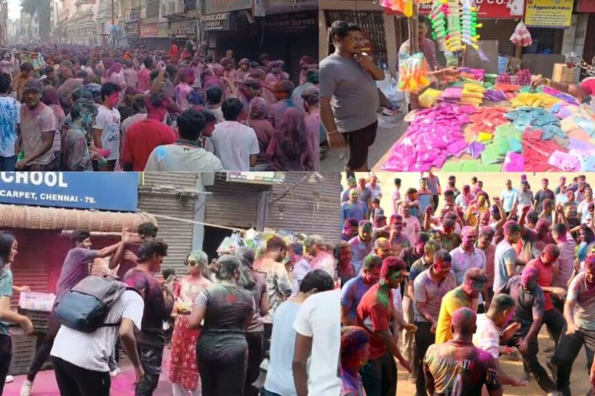 நாடு முழுவதும் ஹோலி கொண்டாட்டம் படுஜோர்: அரக்கோணம் NDRF வீரர்கள் வண்ண பொடி பூசி உற்சாகம் நாடு முழுவதும் ஹோலி கொண்டாட்டம் படுஜோர்: அரக்கோணம் NDRF வீரர்கள் வண்ண பொடி பூசி உற்சாகம்