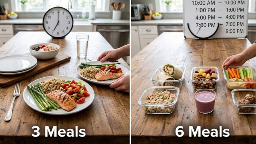3 big meals vs 3 big meals vs. 6 small snacks: Which routine wins for glucose control?
