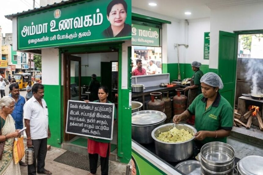 கேஸ் சிலிண்டர் தட்டுப்பாடு: அம்மா உணவகத்தில் இட்லி,சப்பாத்தி விற்பனை நிறுத்தம் 