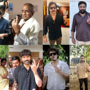 திரை நட்சத்திரங்களால் களைகாட்டிய வாக்குசாவடி மையங்கள் :  காலையிலேயே வாக்களித்த அஜித், ரஜினி, சிவகார்த்திகேயன்!