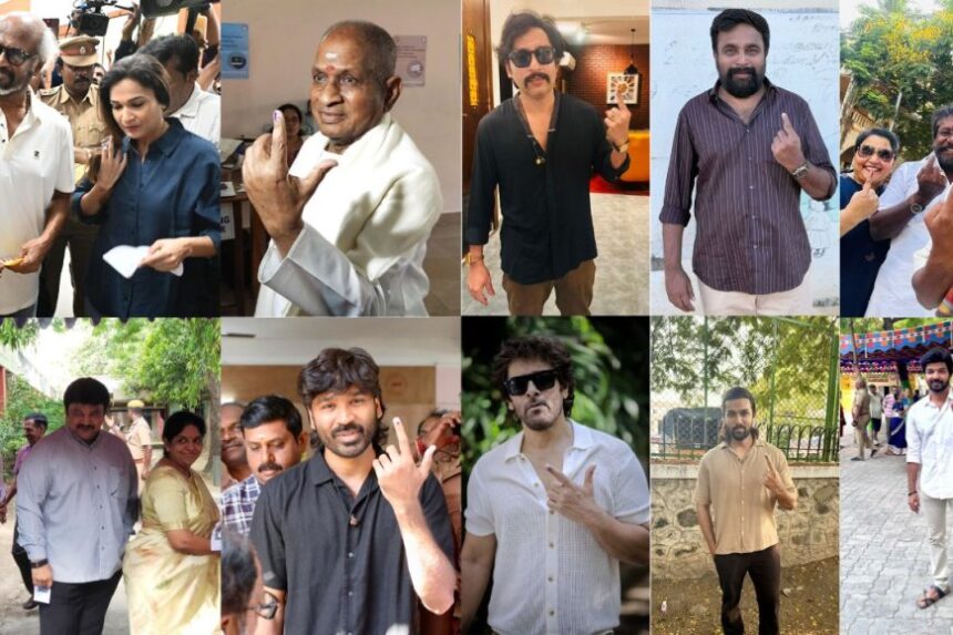 திரை நட்சத்திரங்களால் களைகாட்டிய வாக்குசாவடி மையங்கள் :  காலையிலேயே வாக்களித்த அஜித், ரஜினி, சிவகார்த்திகேயன்!