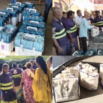 நாளை வாக்குப்பதிவு ஏற்பாடுகள் தீவிரம் : தமிழகம் முழுவதும் பாதுகாப்பு பணியில் 1.47 லட்சம் போலீசார்