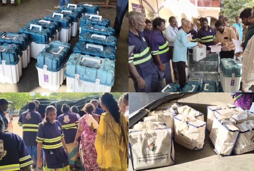 நாளை வாக்குப்பதிவு ஏற்பாடுகள் தீவிரம் : தமிழகம் முழுவதும் பாதுகாப்பு பணியில் 1 நாளை வாக்குப்பதிவு ஏற்பாடுகள் தீவிரம் : தமிழகம் முழுவதும் பாதுகாப்பு பணியில் 1.47 லட்சம் போலீசார்