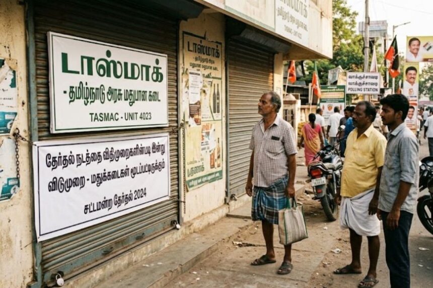 “மதுப்பிரியர்களுக்கு கொஞ்சம் சூதானமா இருந்துக்கங்கப்பா” டாஸ்மாக் கடை 4 நாள் லீவு