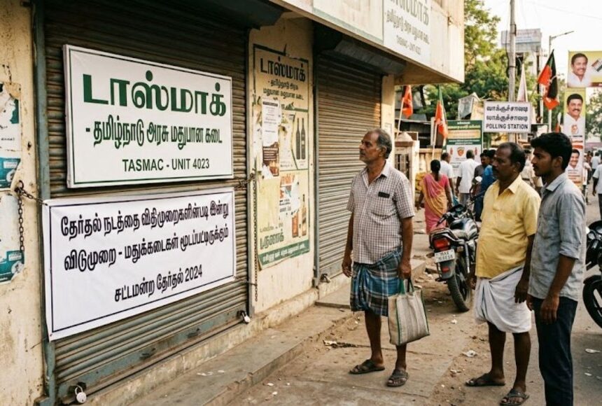 “மதுப்பிரியர்களுக்கு கொஞ்சம் சூதானமா இருந்துக்கங்கப்பா” டாஸ்மாக் கடை 4 நாள் லீவு