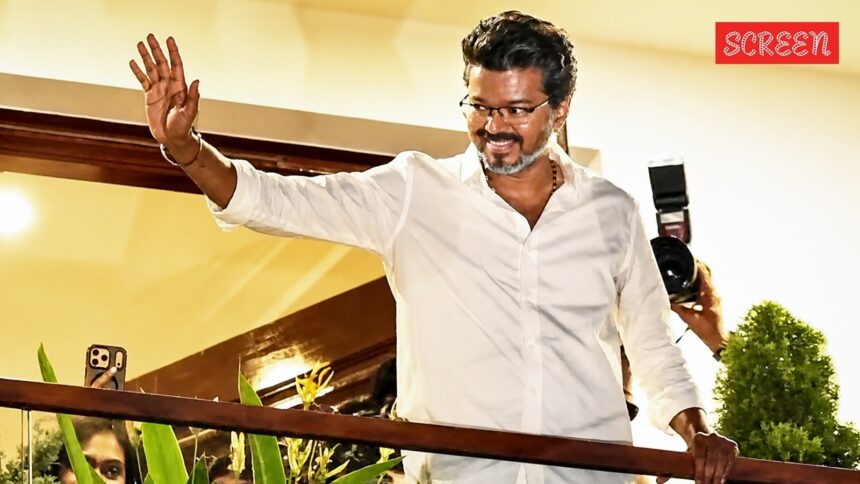 As TVK eyes win in 100+ seats, Vijay stops by his parents’ home in Chennai, waves to fans