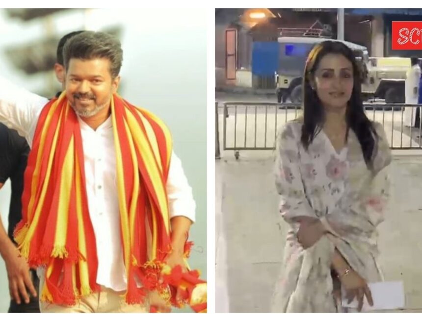 As Vijay’s TVK takes the lead in Tamil Nadu elections, Trisha visits Tirupati on her birthday As Vijay’s TVK takes the lead in Tamil Nadu elections, Trisha visits Tirupati on her birthday. Watch