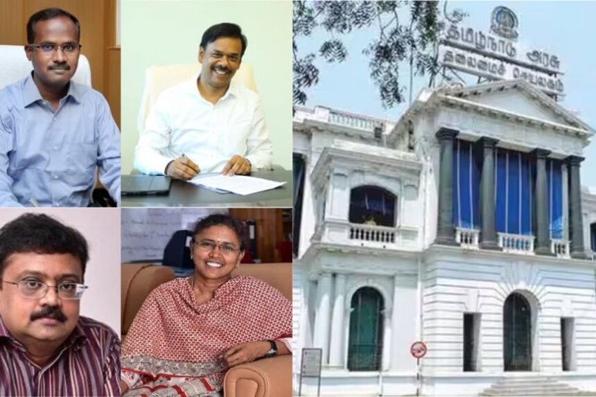 முதல்வரின் தனிசெயலாளர்களாக அண்ணாதுரை, விஷ்ணு நியமனம்:  உதயசந்திரன், அமுதா காத்திருப்போர் பட்டியலுக்கு மாற்றம் 
