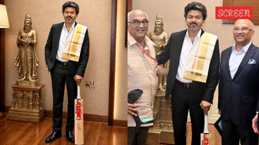 Tamil Nadu CM Vijay flaunts cricket bat signed by Virat Kohli. See pics 