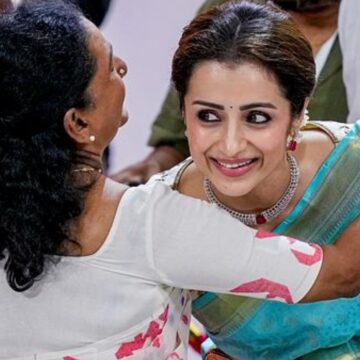 Trisha attends Vijay’s swearing-in ceremony as Tamil Nadu CM, hugs actor-politician’s mother