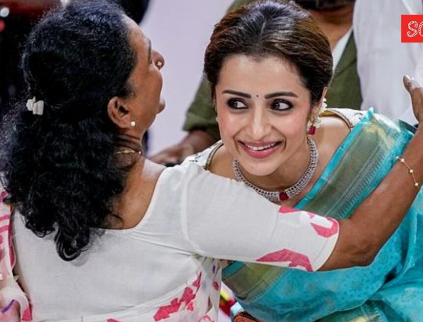 Trisha attends Vijay’s swearing-in ceremony as Tamil Nadu CM, hugs actor-politician’s mother