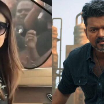Trisha blushes as fans ask about Vijay at Karuppu screening. Watch video