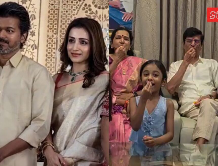 Trisha Krishnan arrives at Vijay’s home as TVK nears historic win; family celebrates with ‘whistle’ party