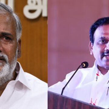 ”சேகர்பாபு நீ பாவம் பண்ணிருக்க..” – மேடையில் ஆதங்கப்பட்ட ஆ.ராசா..!