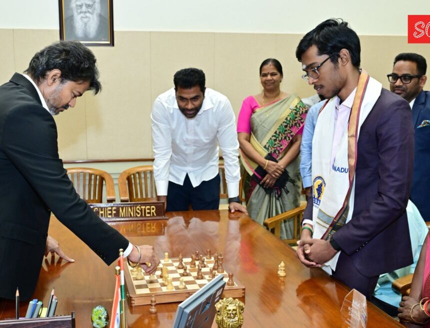 Praggnanandhaa beats Tamil Nadu CM Vijay in friendly chess game, watch