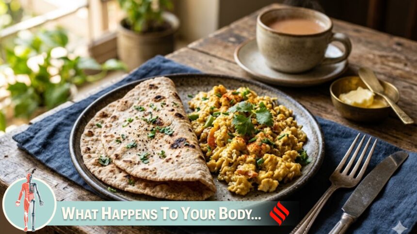 What happens to your body when you eat jowar roti and scrambled eggs twice a day?