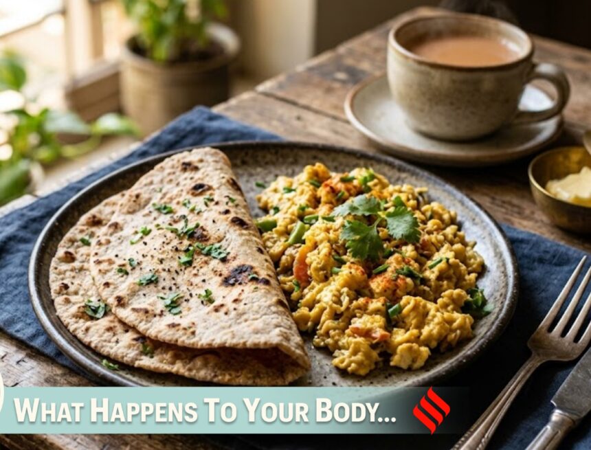 What happens to your body when you eat jowar roti and scrambled eggs twice a day?