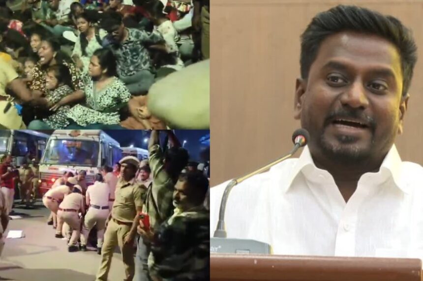 என்னது சாலை போராடுவதற்கான இடமில்லையா?… சர்ச்சையாகும் அமைச்சரின் பேச்சு..!