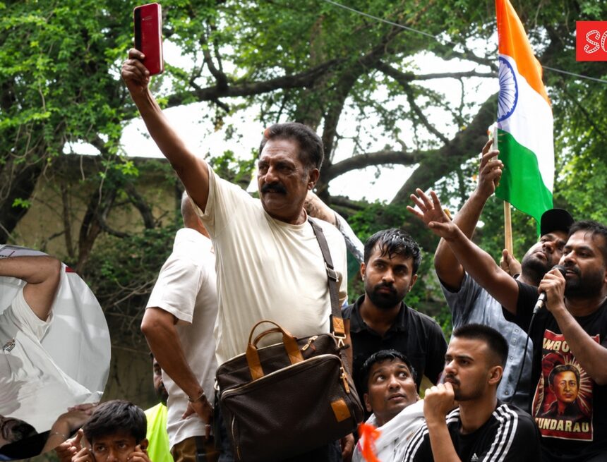 Prakash Raj addresses CJP protesters, waves Indian Constitution. watch