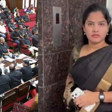 சென்னை மாநகராட்சி மாமன்றக் கூட்டம் …கறுப்பு உடையில் வந்த மேயர் பிரியா..!