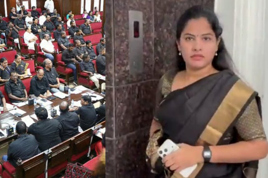 சென்னை மாநகராட்சி மாமன்றக் கூட்டம் …கறுப்பு உடையில் வந்த மேயர் பிரியா..!