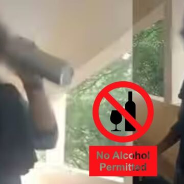 பாட்டிலும் கையுமாக மாட்டிய அரசு பள்ளி மாணவிகள்… வைரலான வீடியோ!