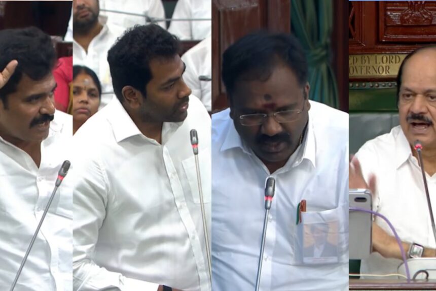 மைக்கை பிடுங்குங்க… அடுத்தடுத்து வார்த்தைவிட்ட அமைச்சர்கள்… டென்ஷனான சபாநாயகர்..!