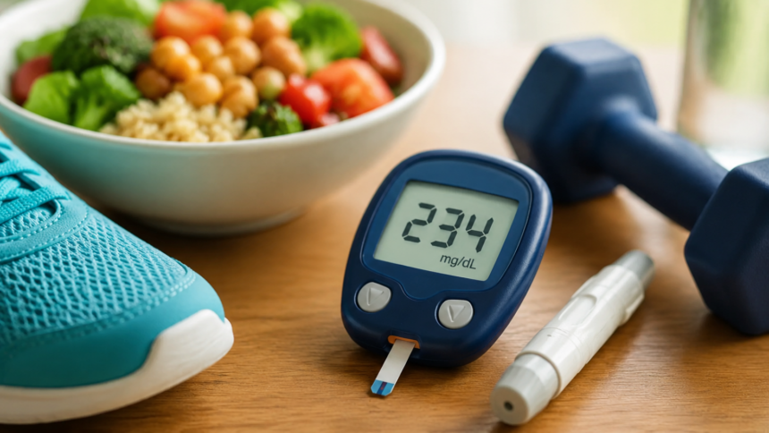 ‘My blood sugar is 234 mg/dL two hours after a meal; I am 40 years old. What should I do?’