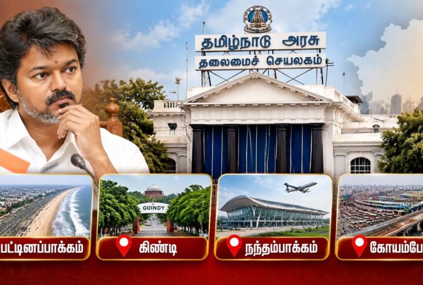 விஜய் வீட்டின் அருகில் புதிய தலைமை செயலகம்? பட்டியலில் 4 இடங்கள்?