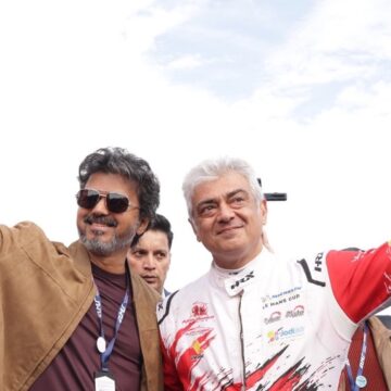 From warm hug to flagging off the race: Inside Ajith and Vijay’s Silverstone moment From warm hug to flagging off the race: Inside Ajith and Vijay’s Silverstone moment