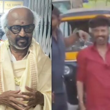 Rajinikanth arrives for Dharman shoot in Mysuru in an autorickshaw, greets fans Rajinikanth arrives for Dharman shoot in Mysuru in an autorickshaw, greets fans. Watch