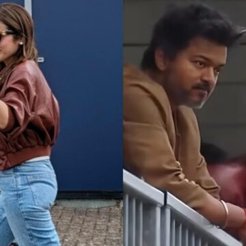 Silverstone surprise: Vijay and Trisha Krishnan watch Ajith race in UK, watch video Silverstone surprise: Vijay and Trisha Krishnan watch Ajith race in UK, watch video
