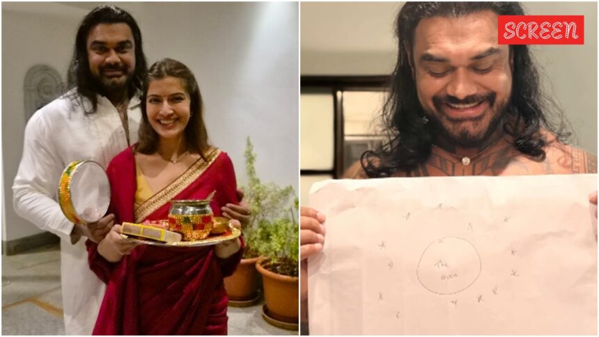 Varalaxmi Sarathkumar’s husband draws her a moon as clouds delay Karwa Chauth fast